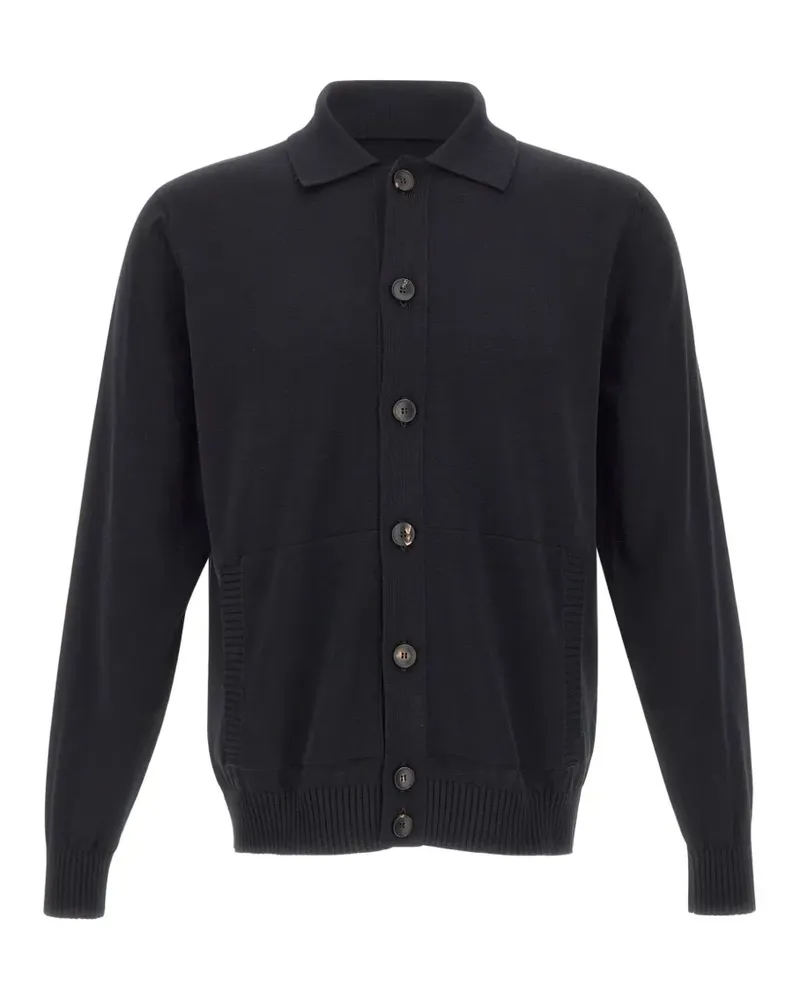 Filippo de Laurentiis Cardigan mit Polokragen - Schwarz Schwarz