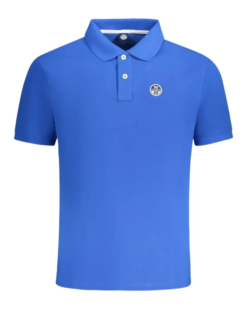 North Sails logo-patch cotton polo shirt - Blau Blau