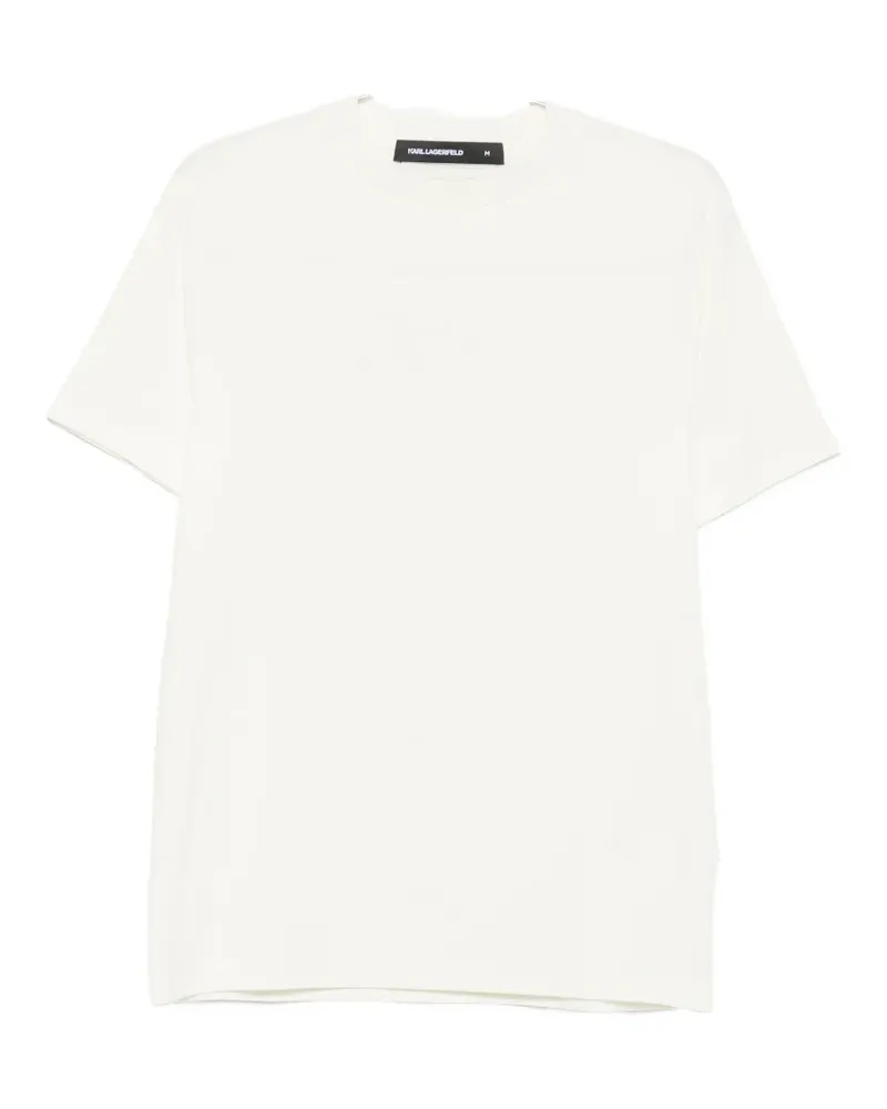 Karl Lagerfeld logo-embroidered crew-neck T-shirt - Nude Nude