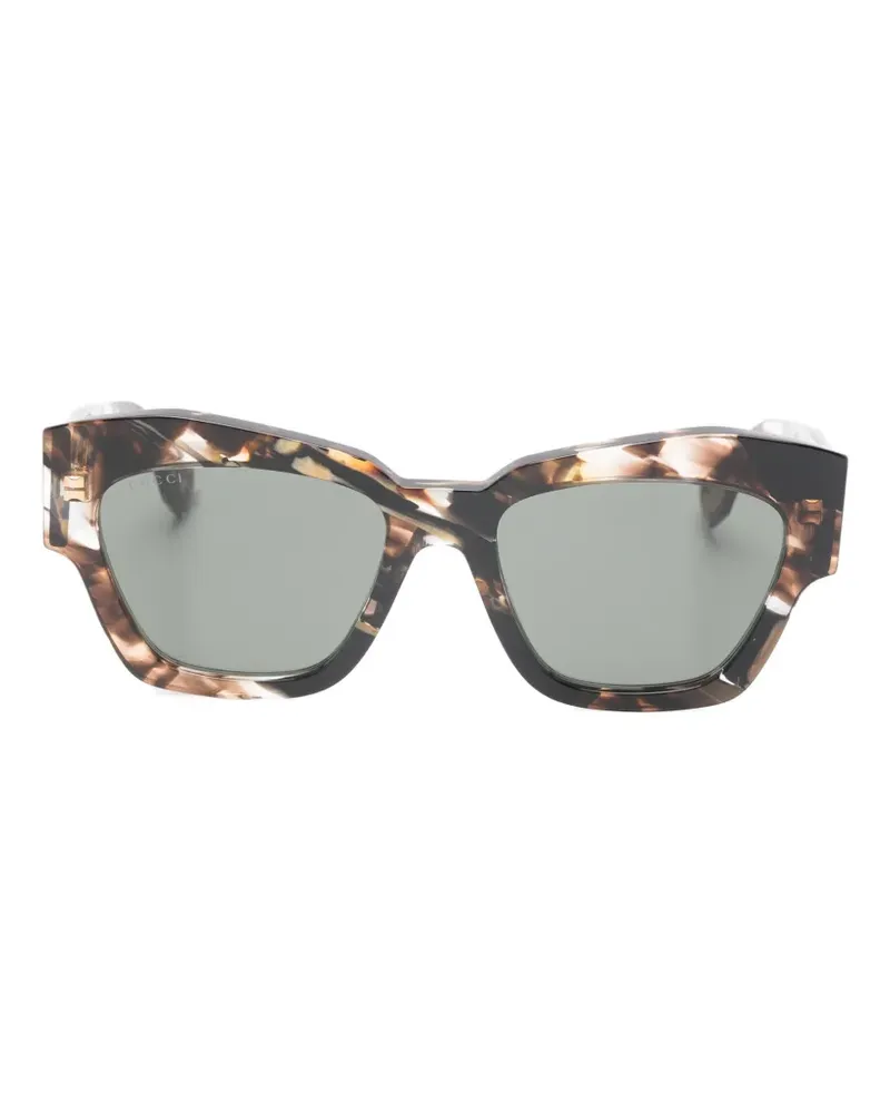 Gucci Sonnenbrille mit geometrischem Gestell - Braun Braun