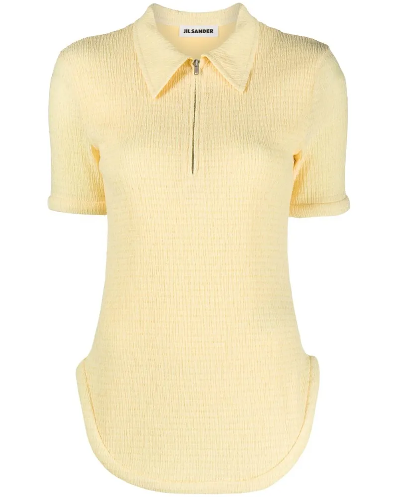 Jil Sander Poloshirt mit Reißverschluss - Gelb Gelb