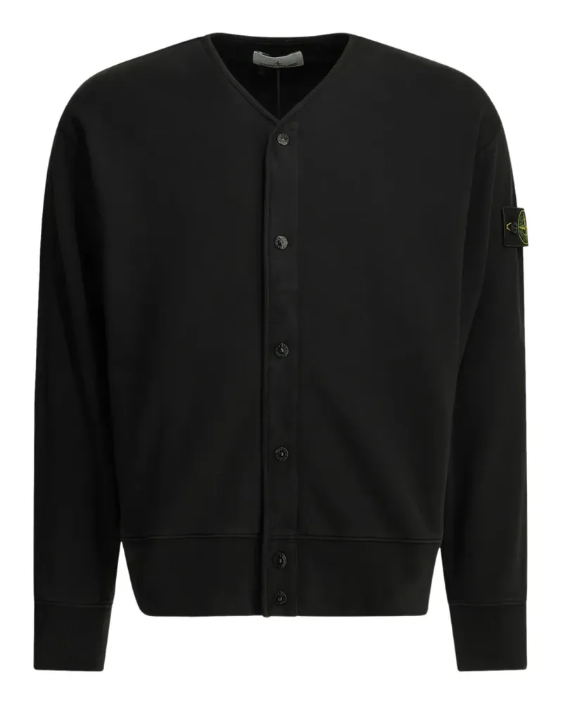 Stone Island Cardigan mit Logo-Patch - Schwarz Schwarz