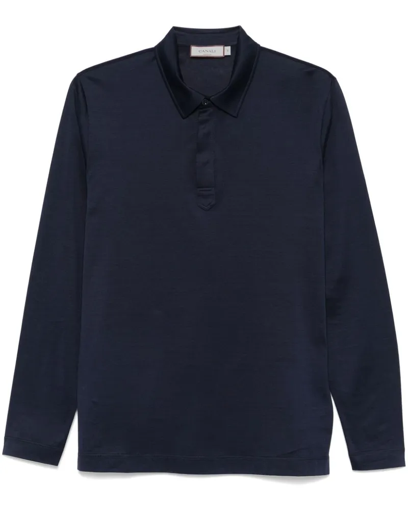 Canali Poloshirt aus leichtem Jersey - Blau Blau