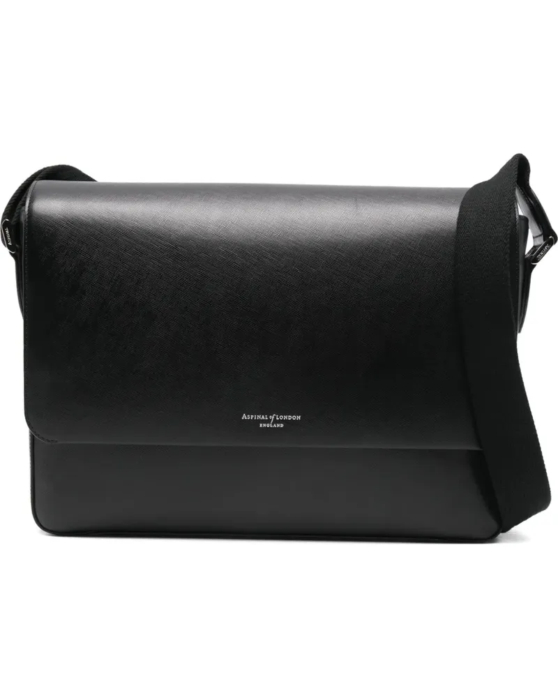 Aspinal of London Postman Kuriertasche - Schwarz Schwarz