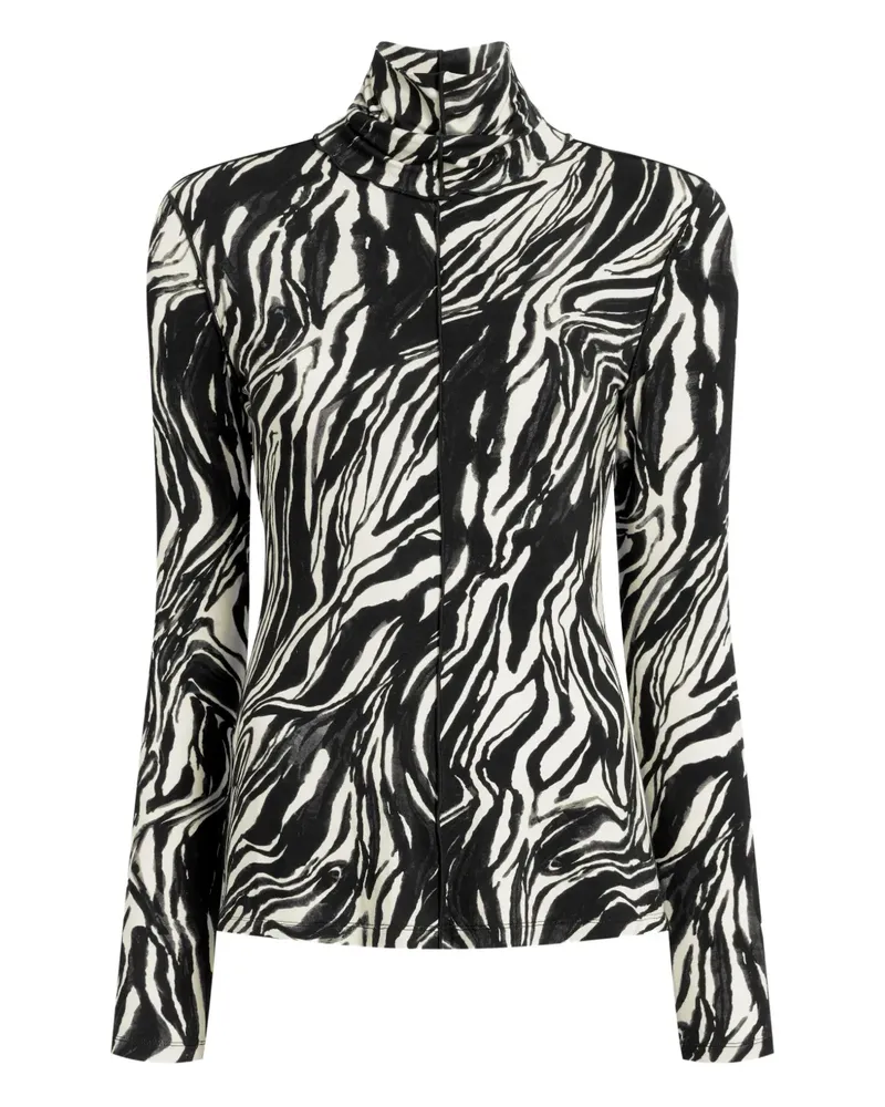 Proenza Schouler Audrey marble-print top - Schwarz Schwarz