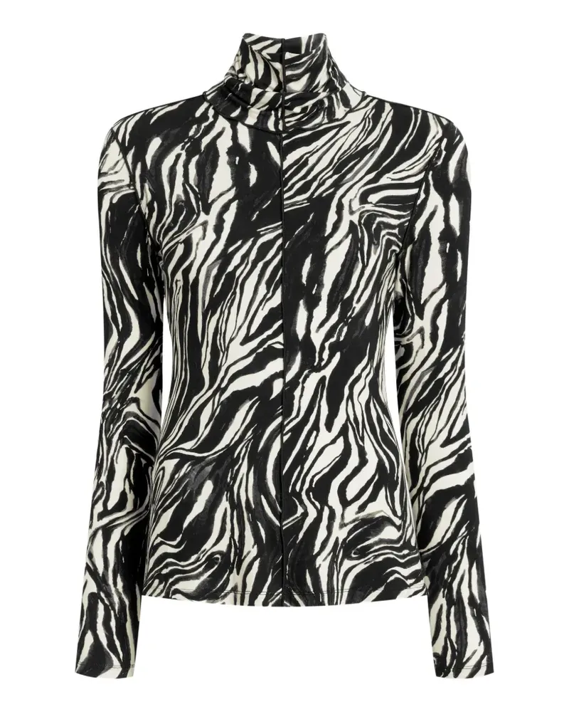 Proenza Schouler Audrey Oberteil mit Marmor-Print - Schwarz Schwarz