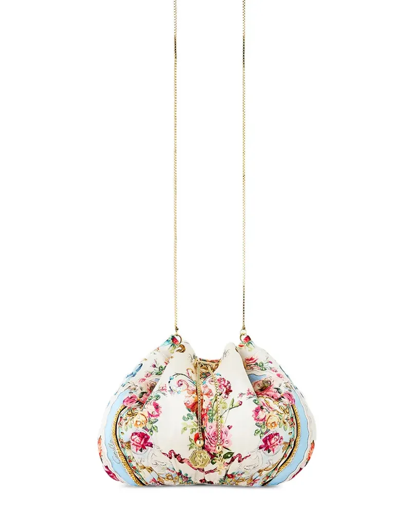 Camilla Clutch mit Blumenprint - Weiß Weiß