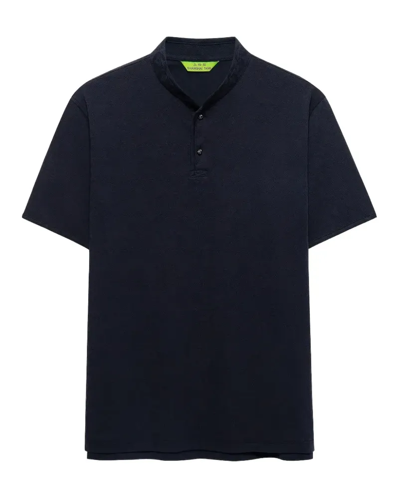 Shanghai Tang Fortune Poloshirt mit Stehkragen - Blau Blau