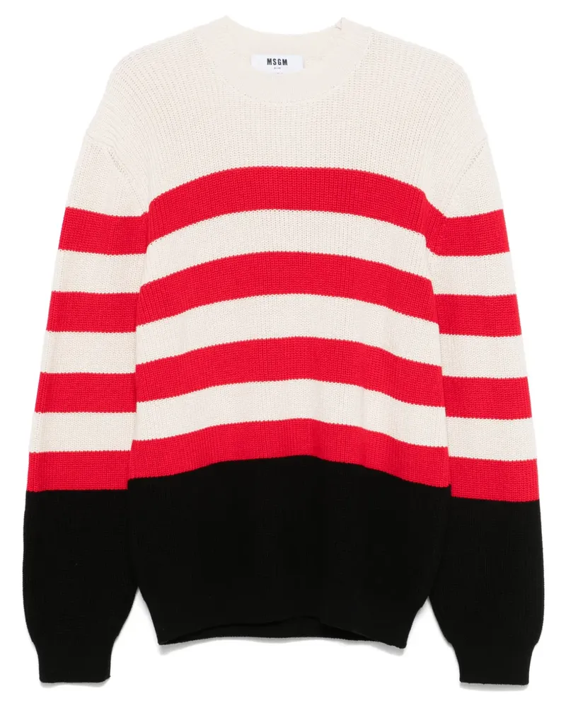 MSGM Gestreifter Pullover - Nude Nude