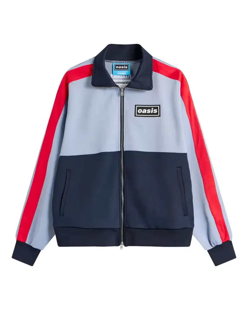 PLEASURES Forever Sportjacke in Colour-Block-Optik - Blau Blau