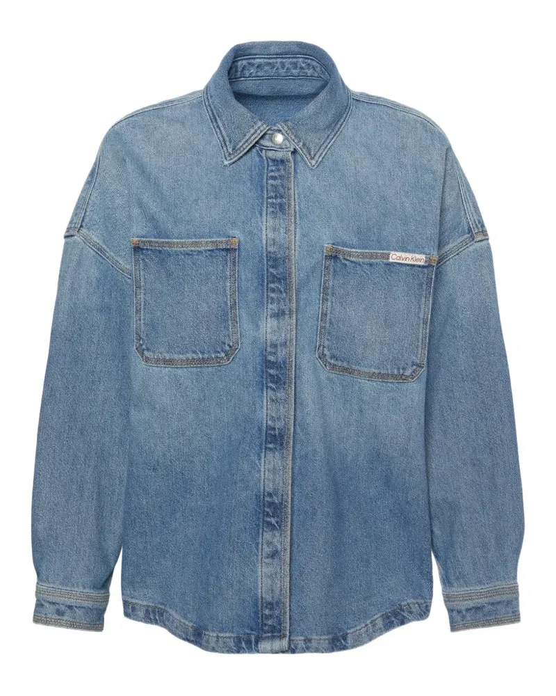 Calvin Klein Hemd mit spitzem Kragen - Blau Blau