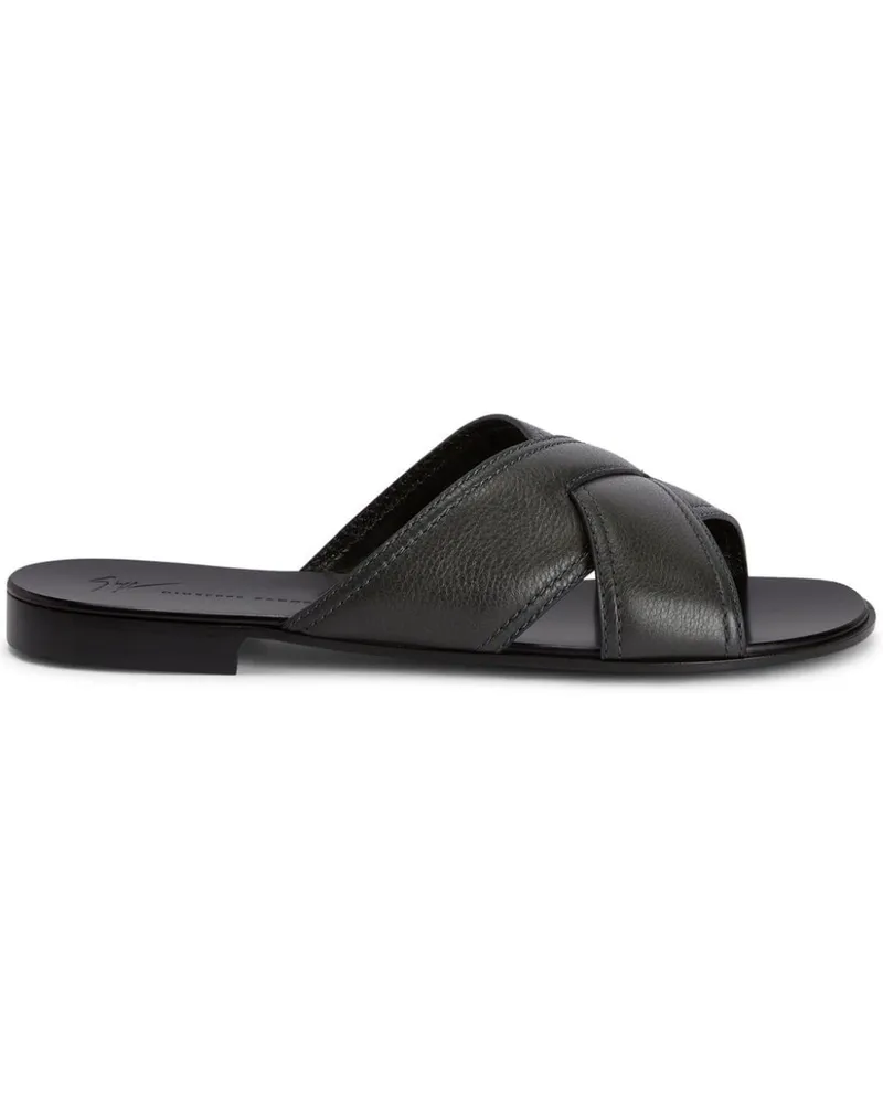 Giuseppe Zanotti Flavio Pantoletten mit überkreuzten Riemen - Grau Grau