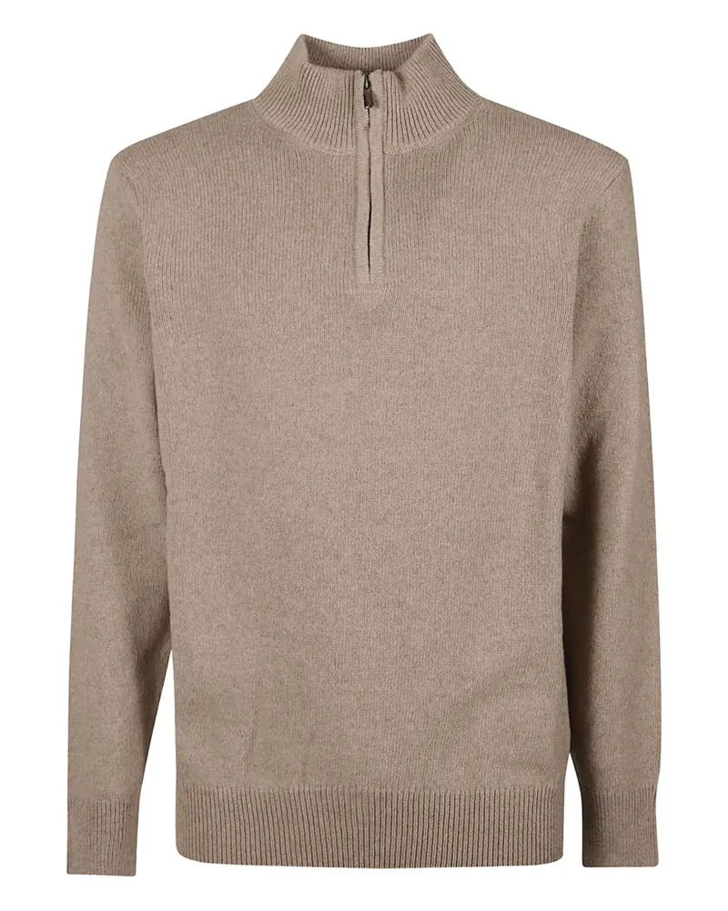 ARAGONA zip cashmere knitwear - Nude Nude