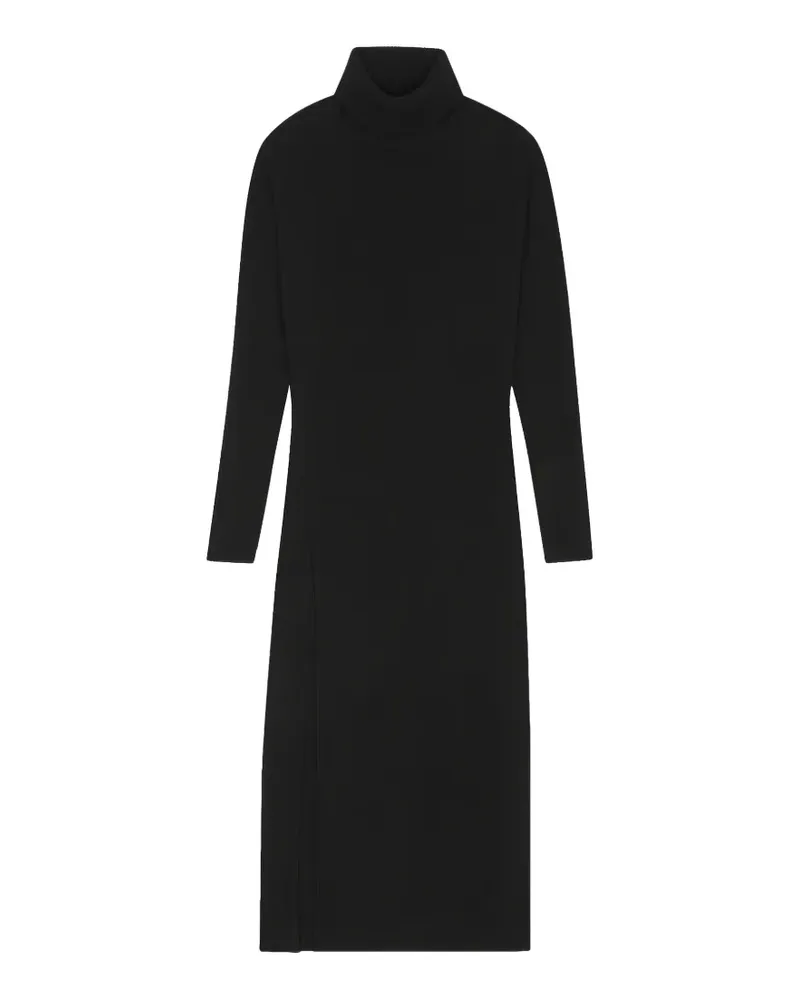 Saint Laurent roll-neck side-slit maxi dress - Schwarz Schwarz