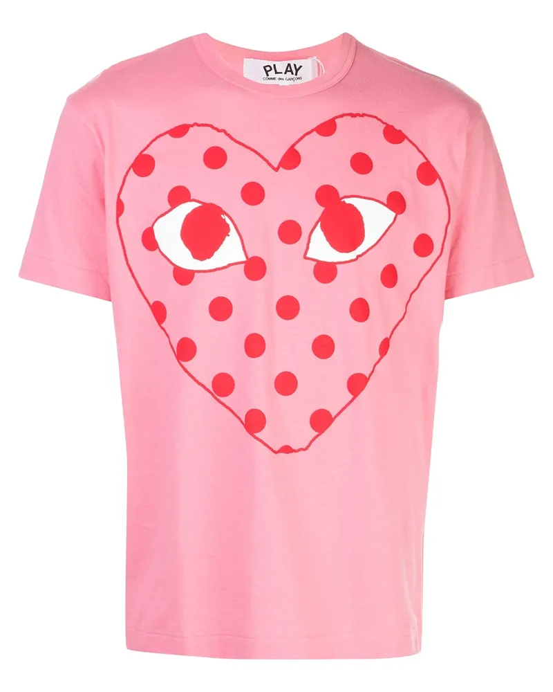Comme des Garçons T-Shirt mit Logo-Print Rosa