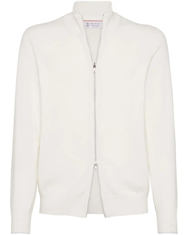 Brunello Cucinelli Cardigan mit Reißverschluss - Weiß Weiß