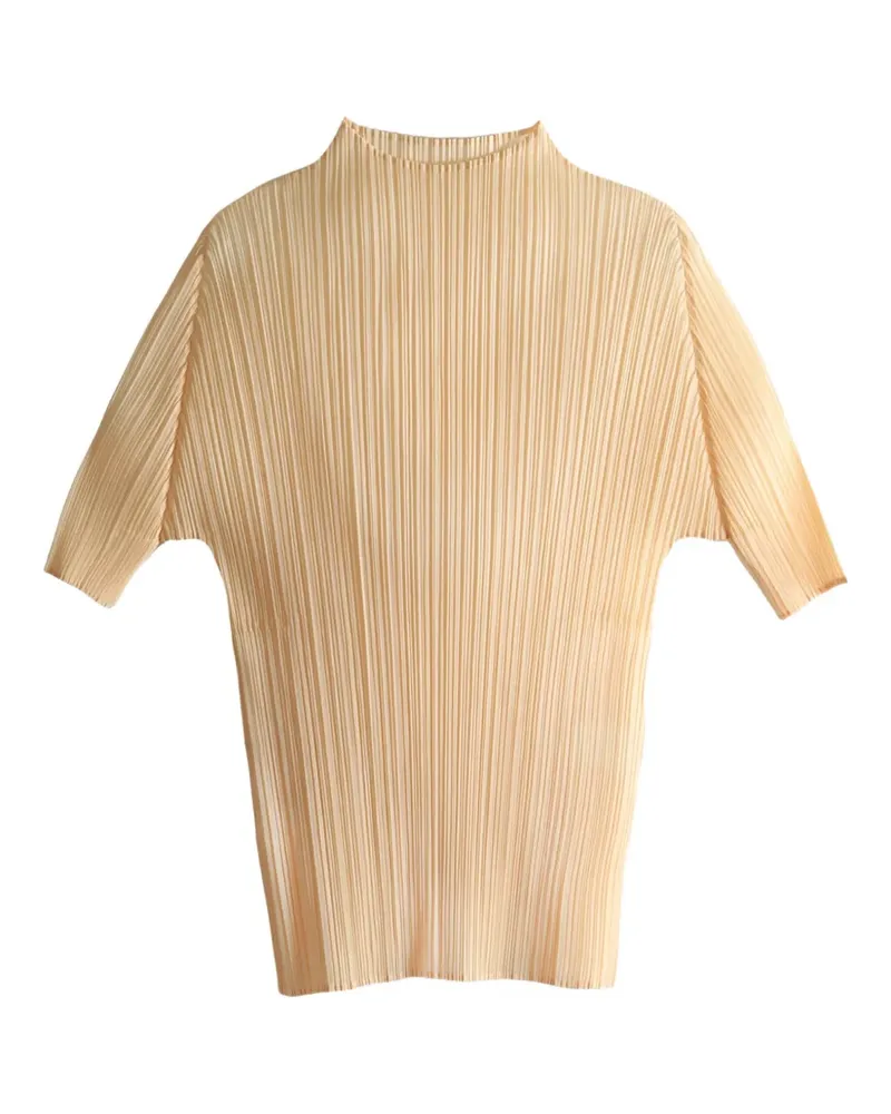 Issey Miyake Lucid Pleats high-neck top - Nude Nude