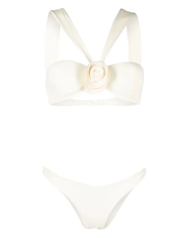 La Reveche Bikini mit Blumendetail - Nude Nude