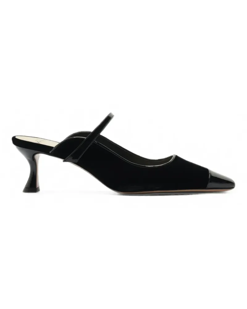 Alexandre Birman Tita Wave Mules mit Lackkappe - Schwarz Schwarz