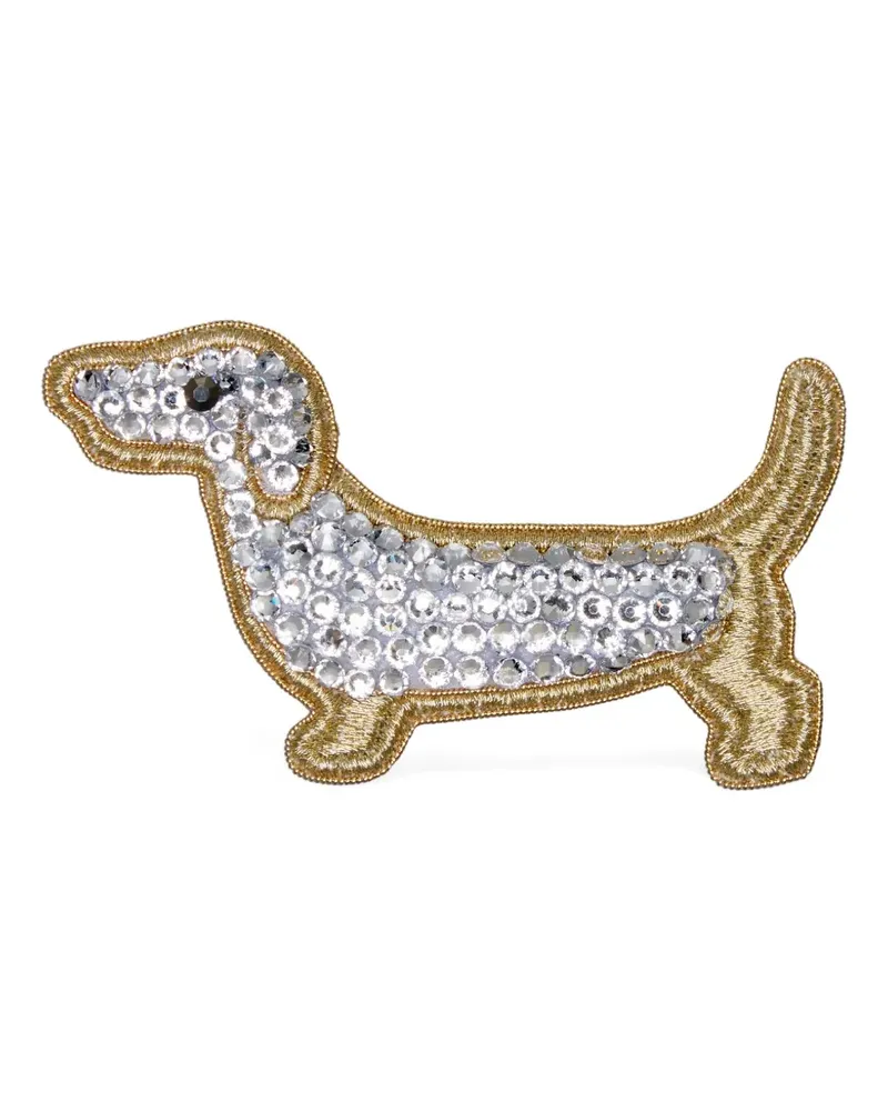 Thom Browne Hector Brosche mit Kristallen - Silber Silber