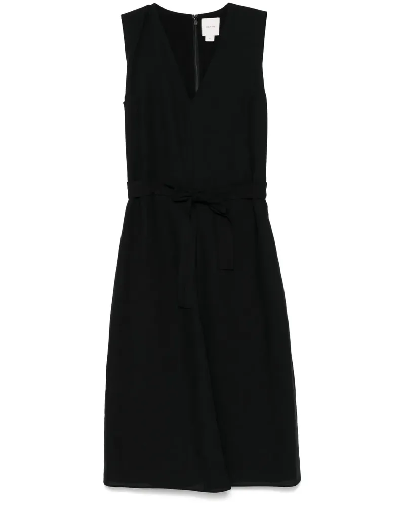 Calvin Klein Midikleid mit Gürtel - Schwarz Schwarz