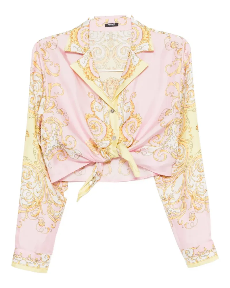 Versace printed silk twill shirt - Rosa Rosa