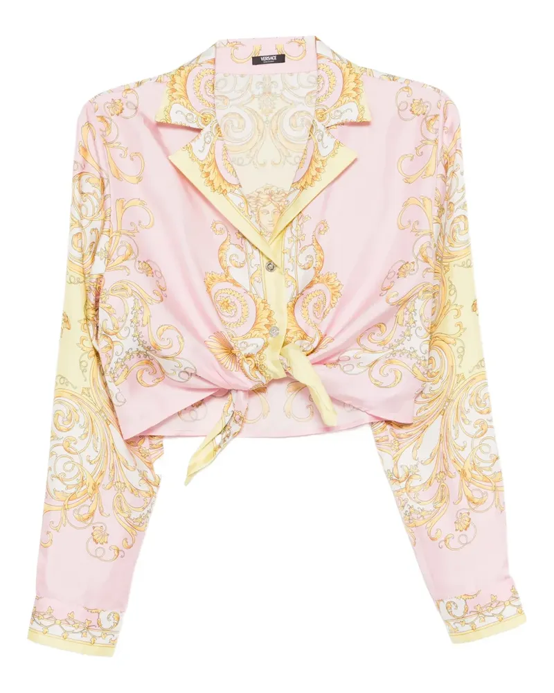 Versace printed silk twill shirt - Rosa Rosa