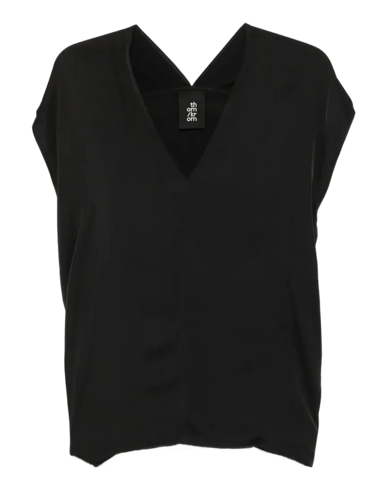 THOM KROM Tanktop mit ausgefransten Kanten - Schwarz Schwarz