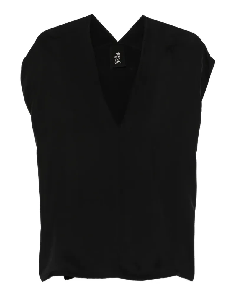 THOM KROM Tanktop mit ausgefransten Kanten - Schwarz Schwarz