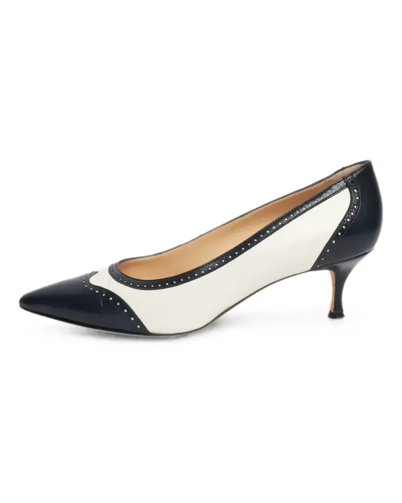 Manolo Blahnik pointed-toe leather pumps - Blau Blau