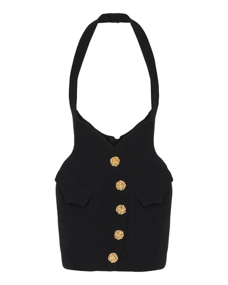 Balmain Rock mit Rosen-Knöpfen - Schwarz Schwarz