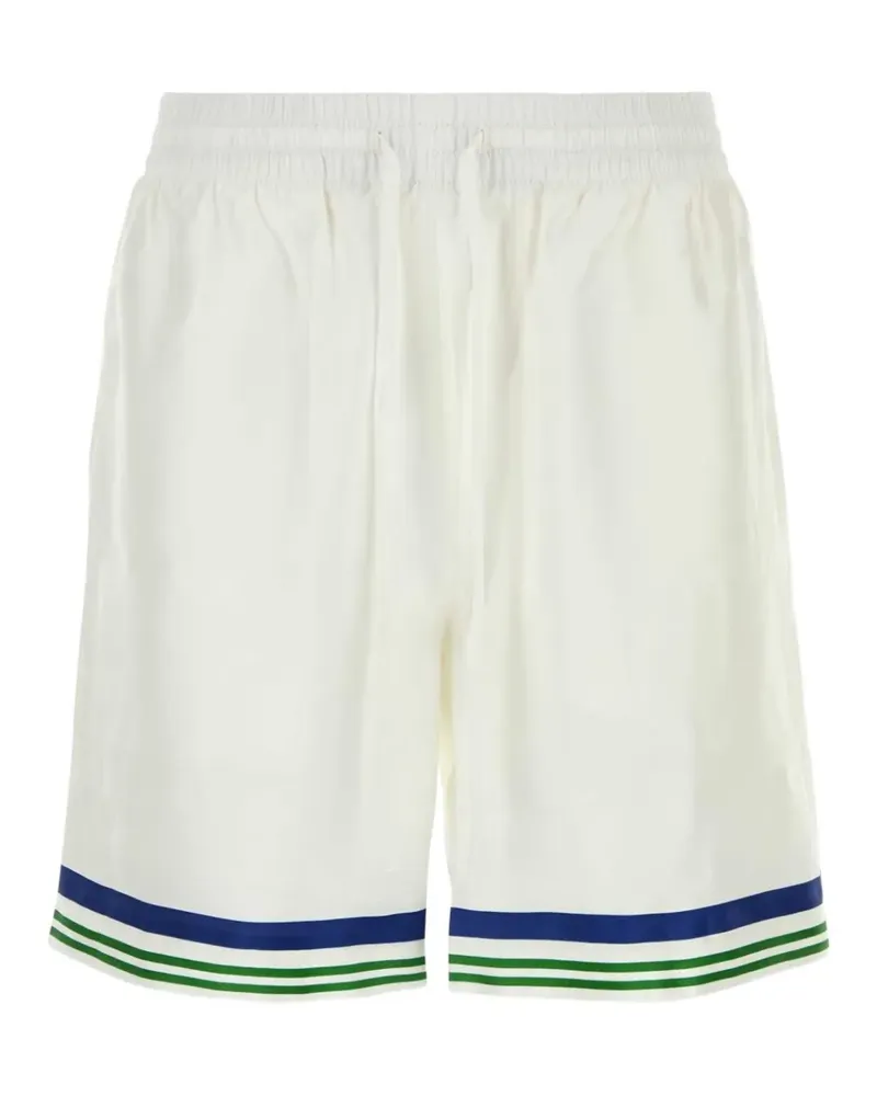 Casablanca Paris satin graphic shorts - Weiß Weiß