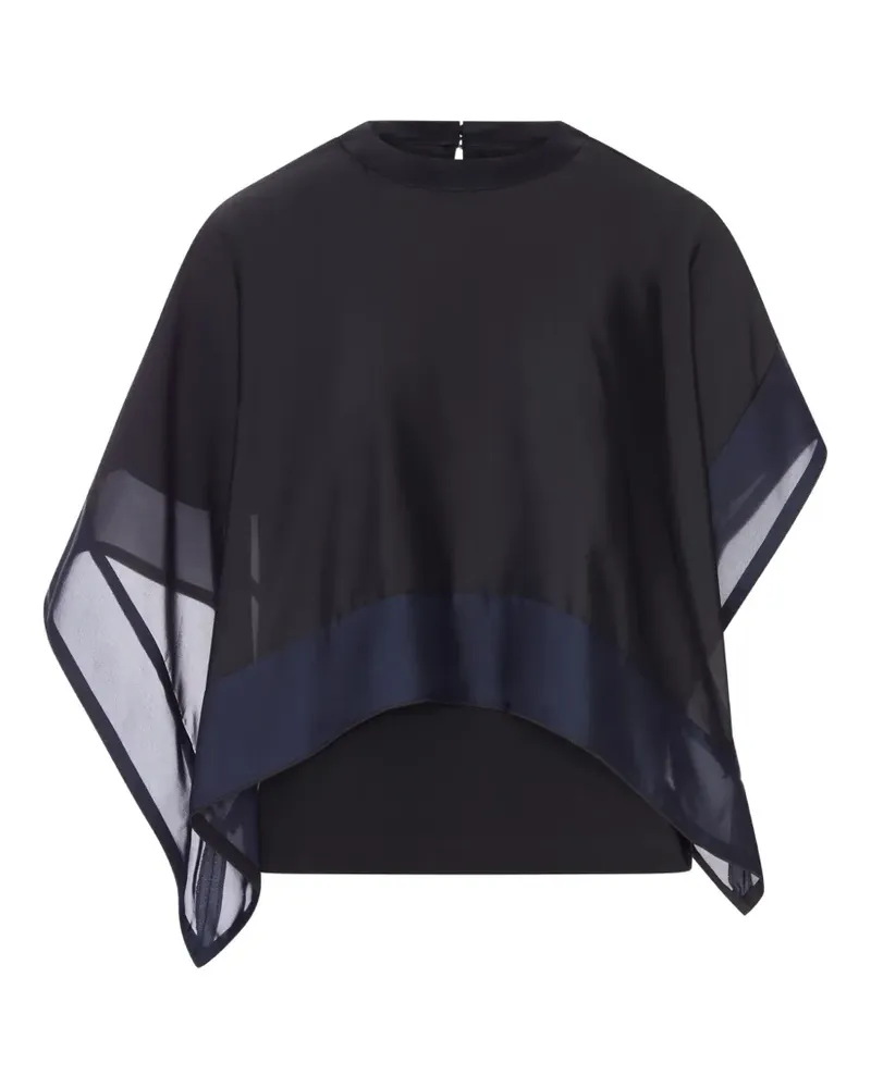 Sacai chiffon-overlay shirt - Schwarz Schwarz