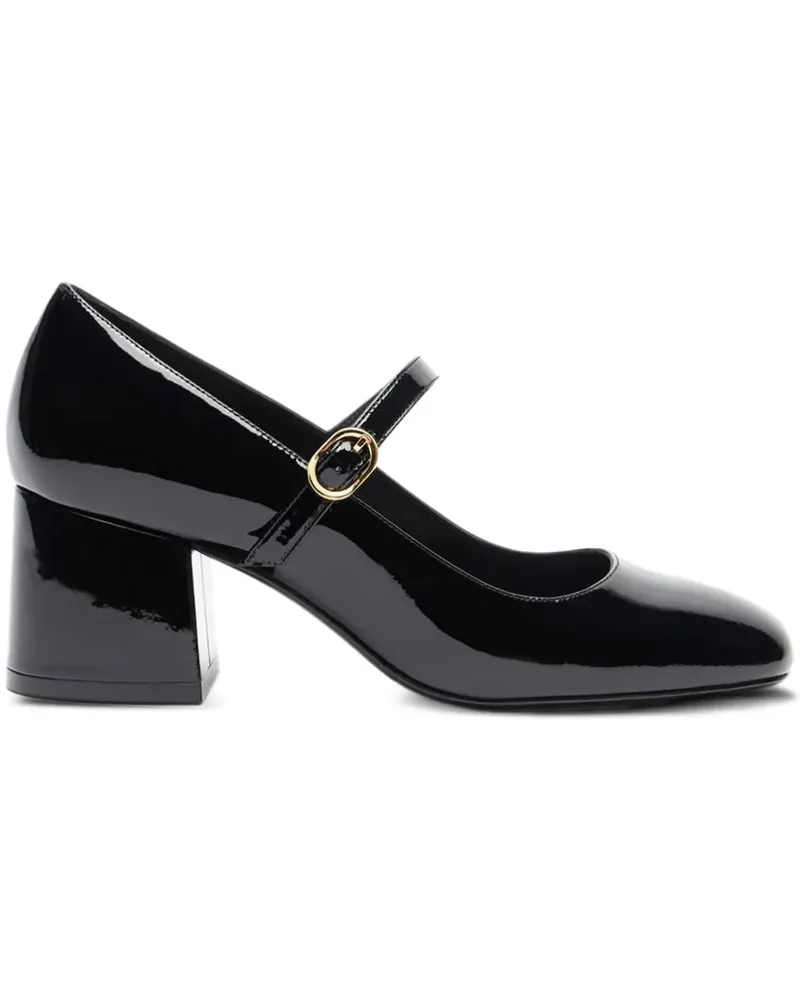 Stuart Weitzman patent leather buckle pumps - Schwarz Schwarz