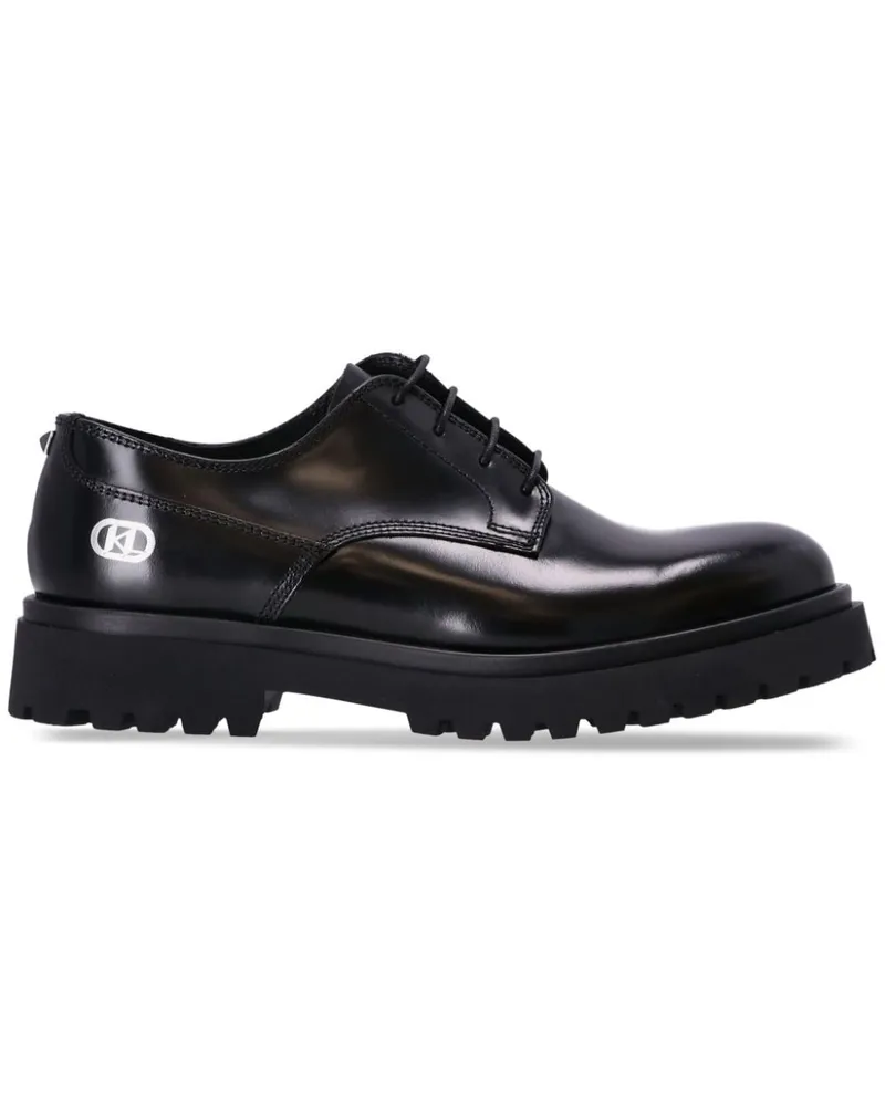 Karl Lagerfeld Derby-Schuhe mit Glanzoptik - Schwarz Schwarz