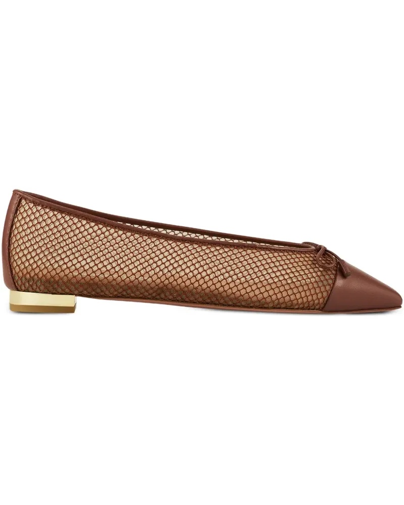 Aquazzura Gioia Ballerinas mit Mesh-Einsatz - Braun Braun