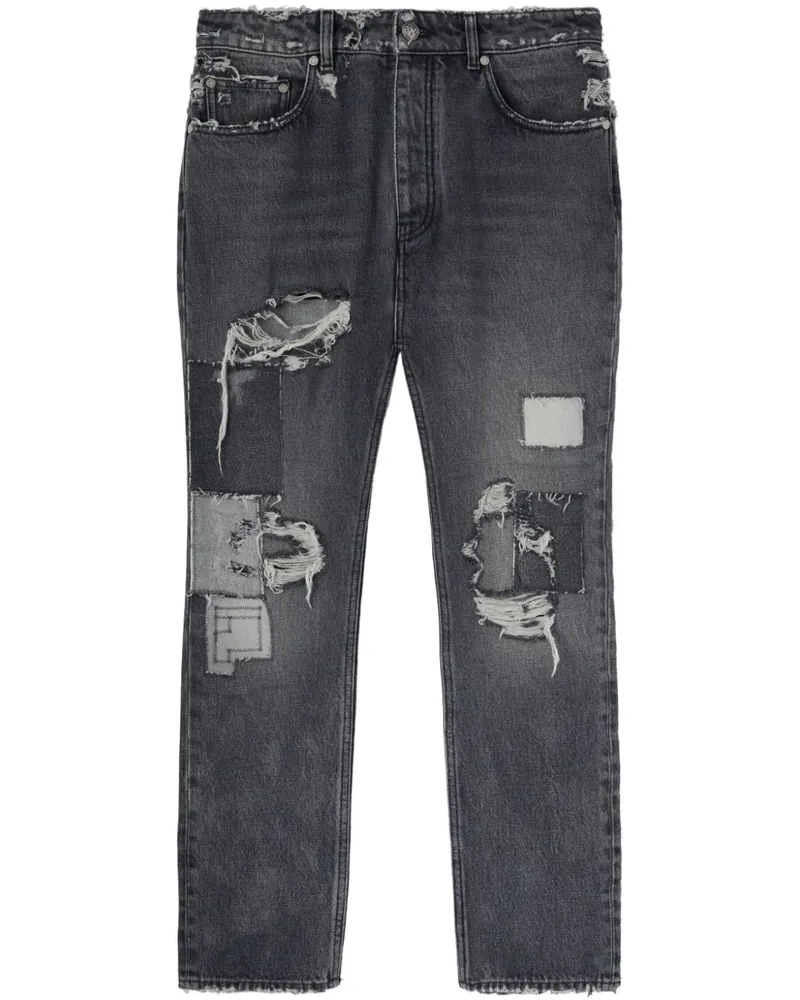 Palm Angels Gerade Jeans im Distressed-Look Schwarz