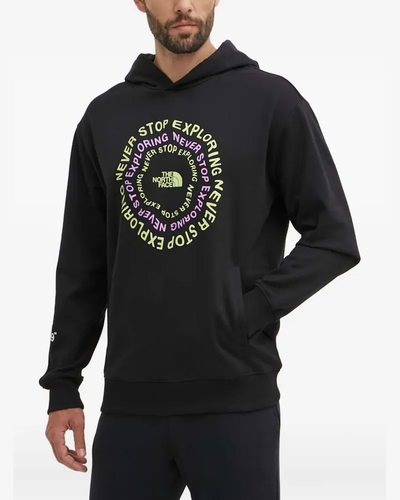 The North Face long-sleeved graphic hoodie - Schwarz Schwarz