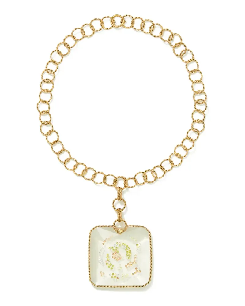 Tory Burch Runway Swirl Halskette mit eckigem Anhänger - Gold Gold