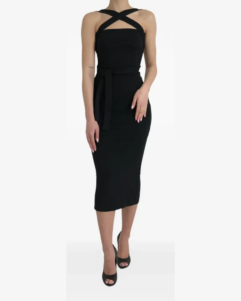 Dolce & Gabbana Neckholder-Kleid mit überkreuzten Trägern - Schwarz Schwarz
