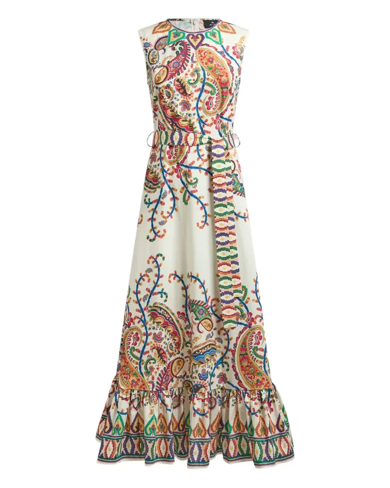 Etro floral paisley-print cotton maxi dress - Weiß Weiß