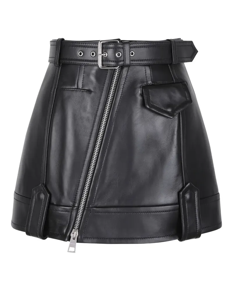 Givenchy Lederrock mit Reißverschluss - Schwarz Schwarz