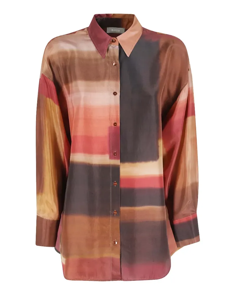 KILTIE abstract-print shirt - Braun Braun