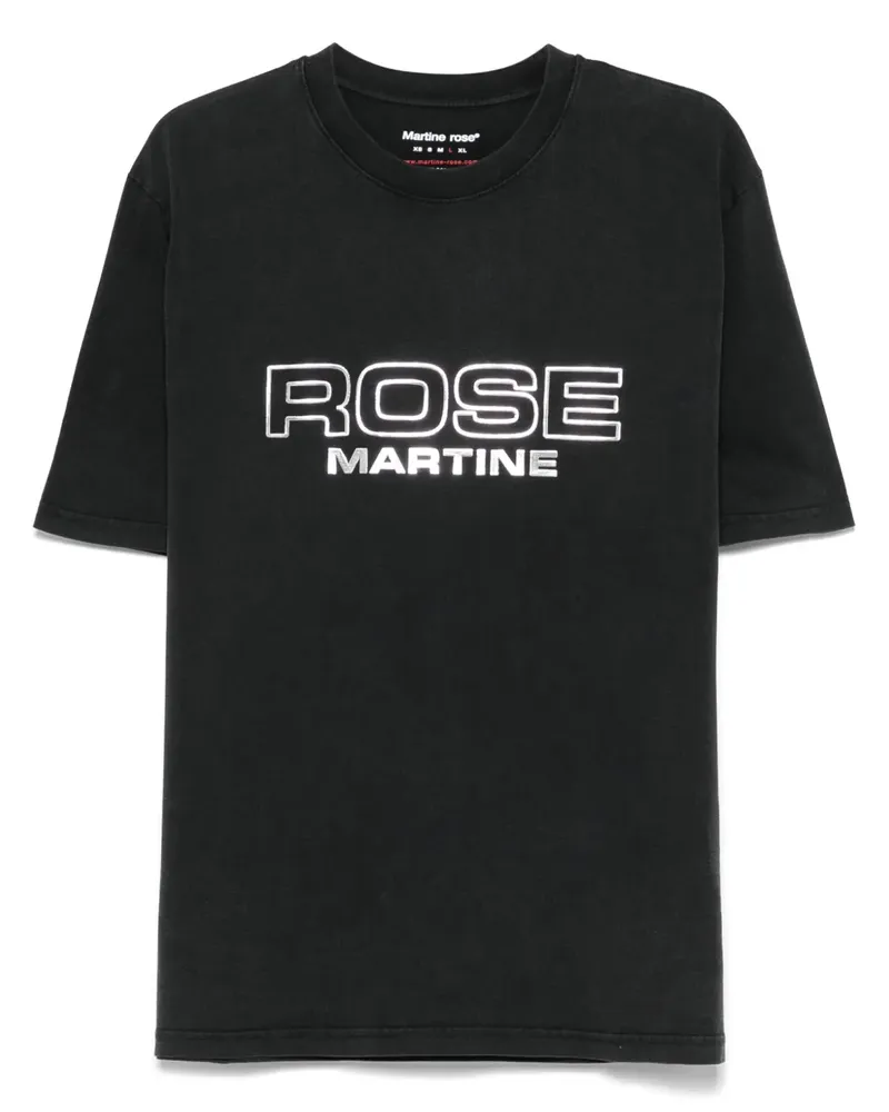 Martine Rose T-Shirt mit Metallic-Logo - Schwarz Schwarz
