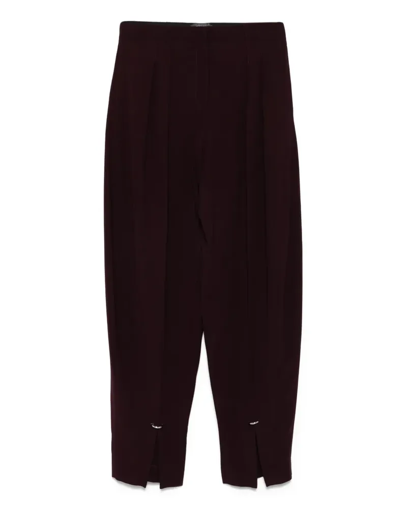 Thierry Mugler Bundfaltenhose mit offenem Saum - Rot Rot