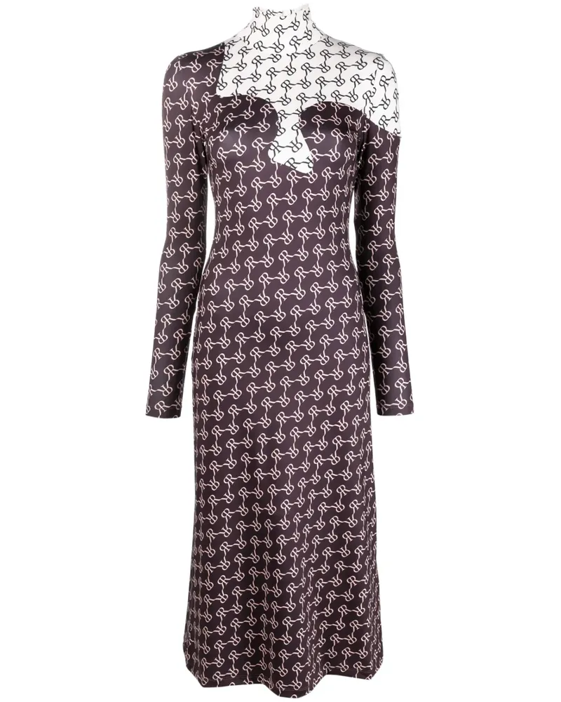 Rokh Zweifarbiges Midikleid - Braun Braun