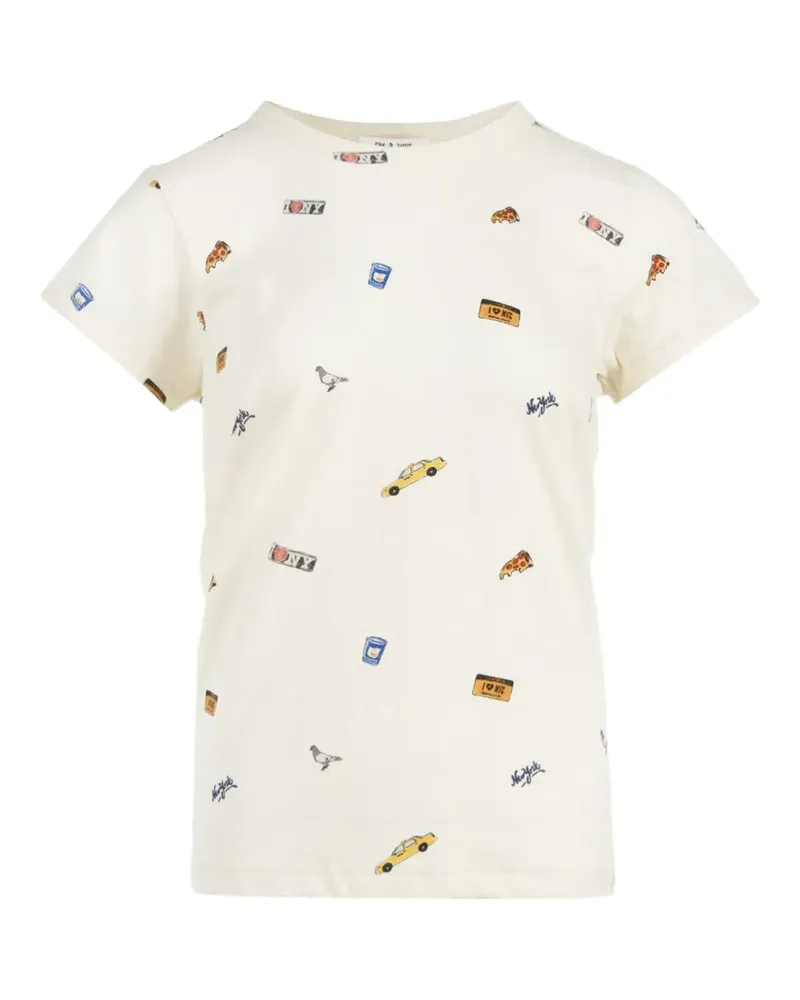 Rag & Bone NYC T-Shirt mit Patch-Print - Nude Nude