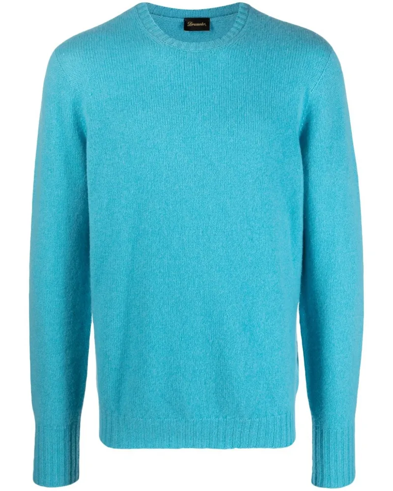 Drumohr  Kaschmirpullover mit rundem Ausschnitt Blau