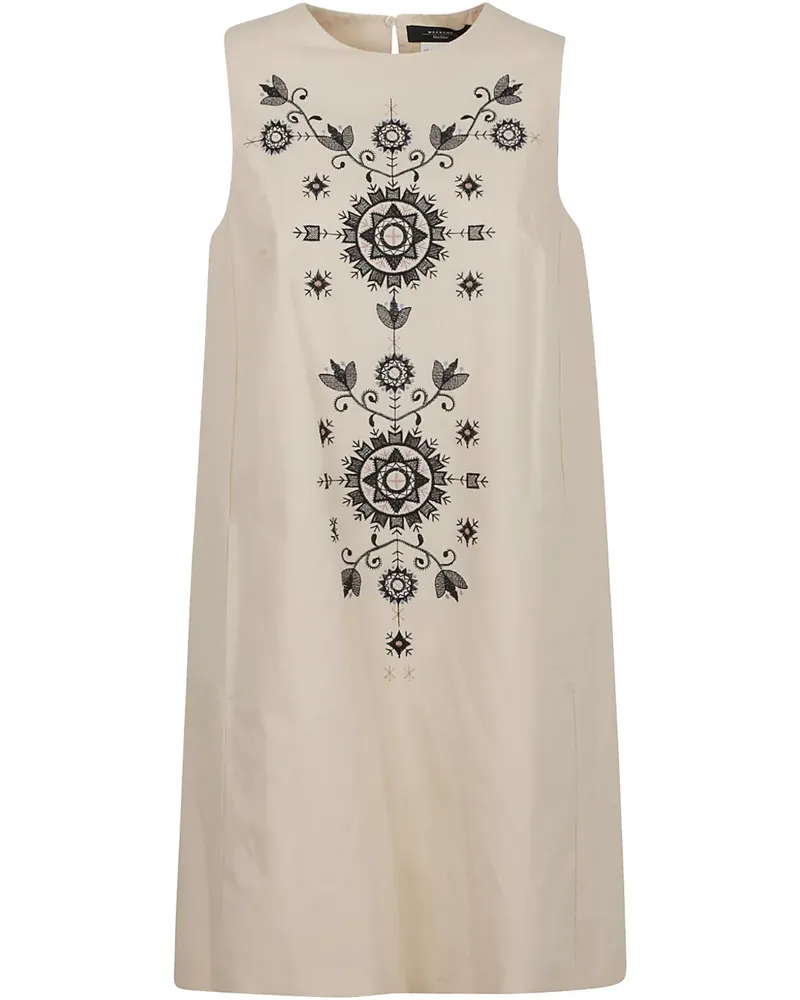 Max Mara Ärmelloses Kleid mit Stickerei - Nude Nude
