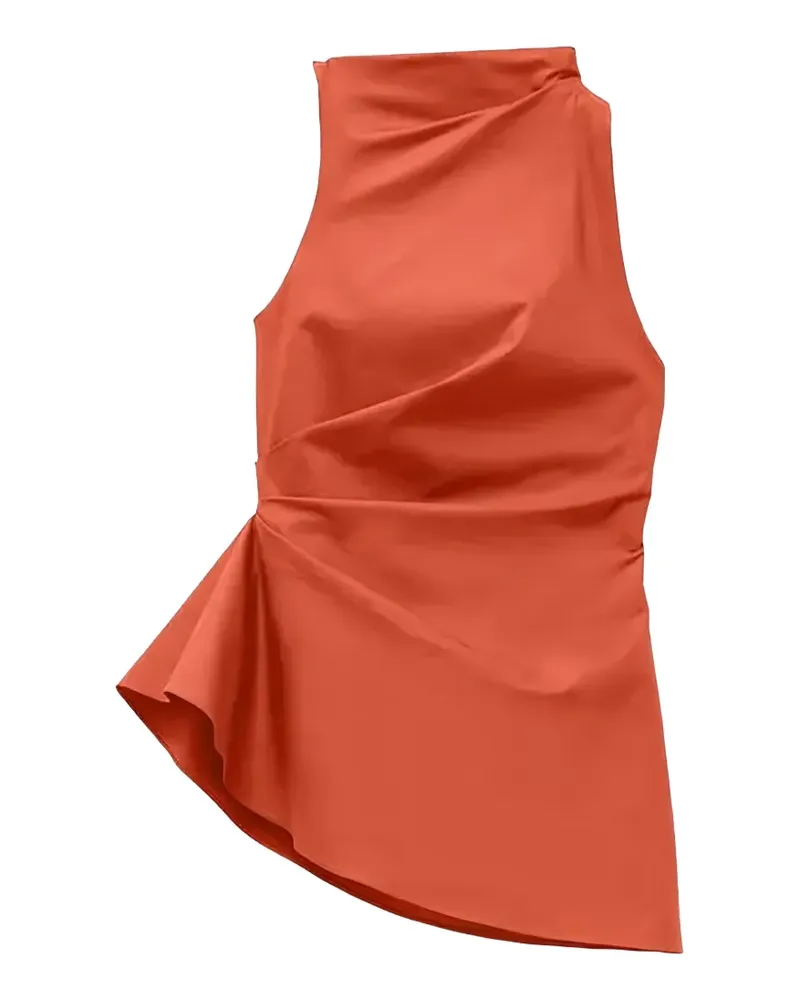 Alexander McQueen draped asymmetric top - Orange Orange